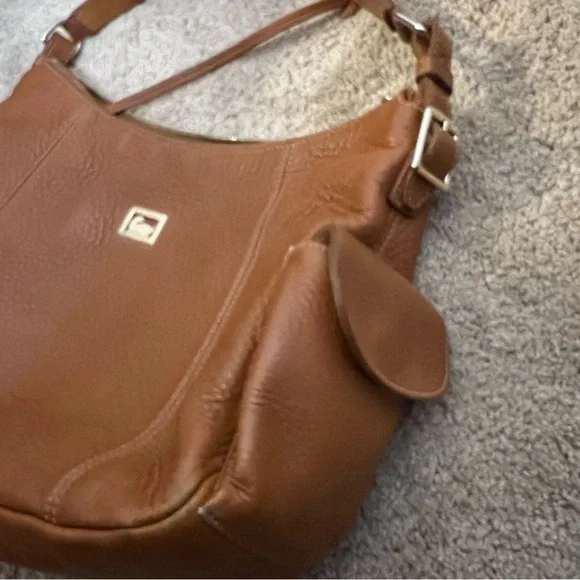 Dooney & Bourke Bag Shoulder Handbags Large Hobo Leather Brown Pink Interior - Picture 9 of 15